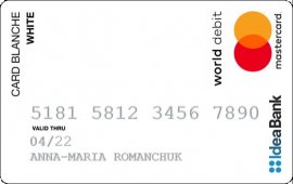 IdeaBank — «Card Blanche White» MasterCard World гривнi