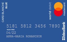 IdeaBank — «Card Blanche Blue» MasterCard World гривны